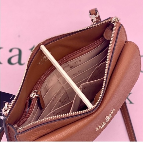 Kate Spade Leila Small flap Crossbody Warm Gingerbread - Picture 11 of 13